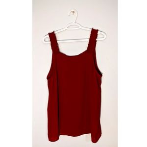 Sheer Deep Red Loft Tank Top (XL)